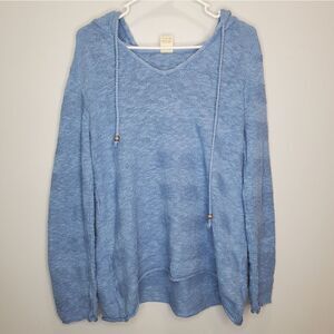 Faded Glory L 12-14 Sweater Blue Textured Knit Cotton